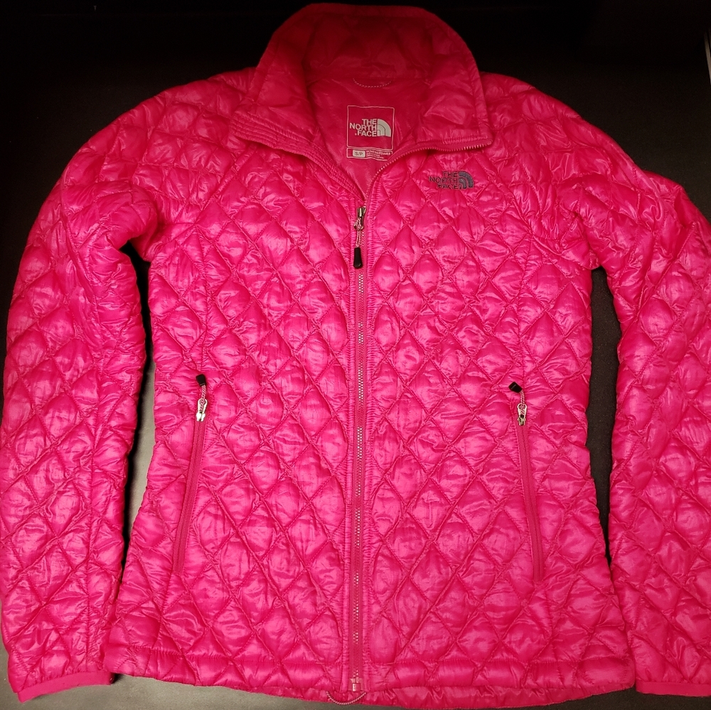 Hot pink north face jacket